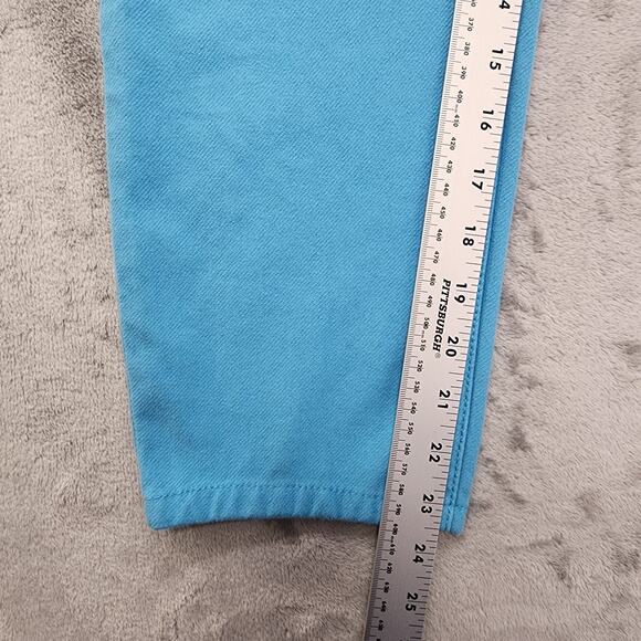 S&Co Pants Womens 14 Blue Low Rise Crop Stretch Twill Skinny Casual Pockets - Picture 11 of 13